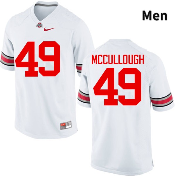 Ohio State Buckeyes Liam McCullough Men's #49 White Game Stitched College Football Jersey